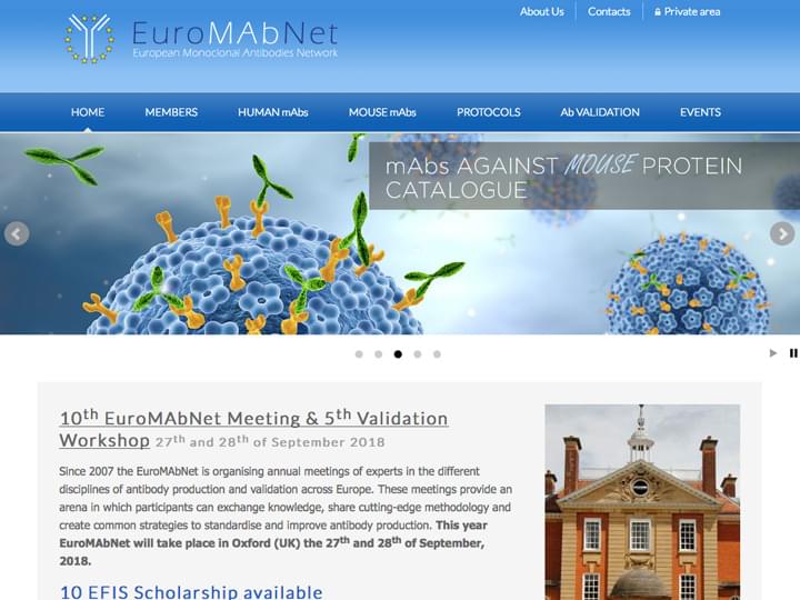 Screenshot of EuroMAbNet website